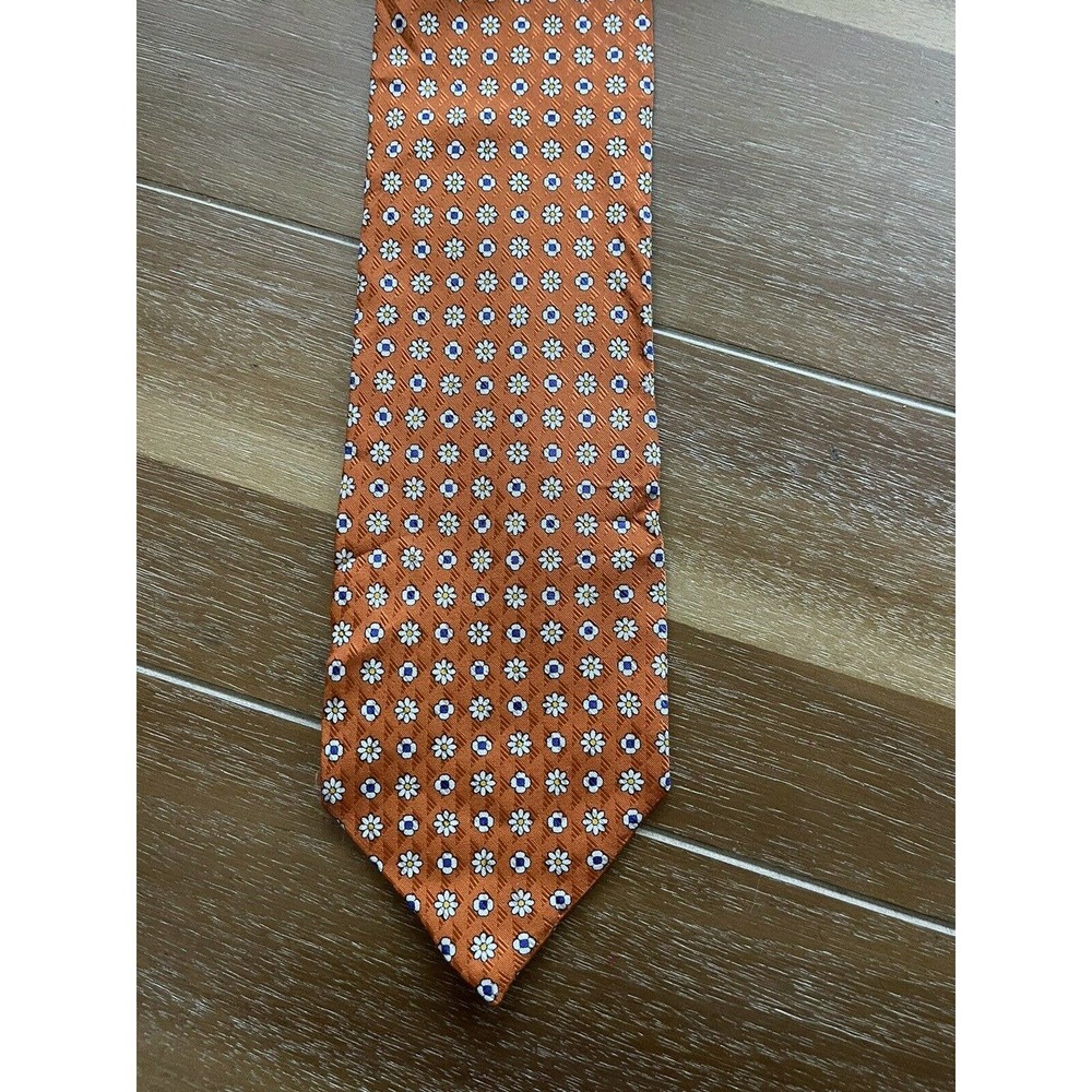 Geoffrey Beene Tie Orange Silk